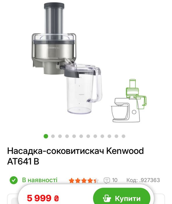 Насадка-соковижималка KENWOOD AT641