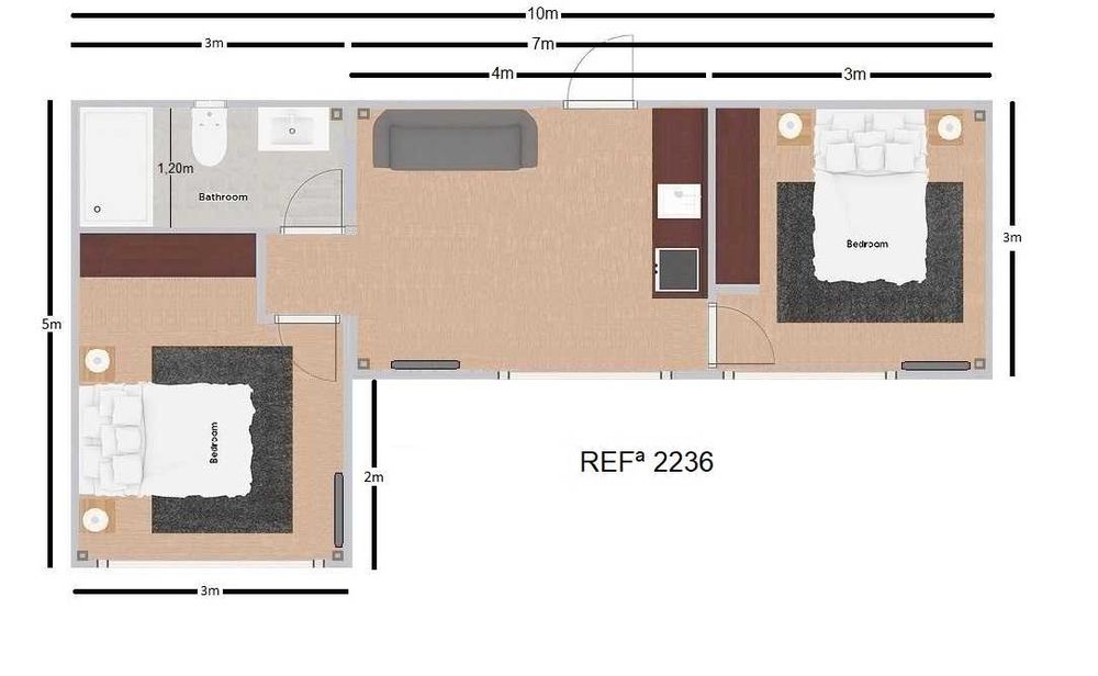 Casa Modular T2 de alta qualidade para venda
