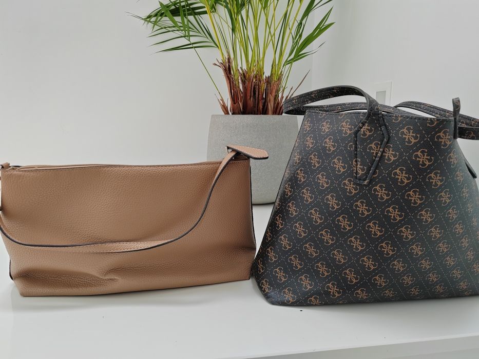 Mala Guess Shopper castanha original com bolsa interior