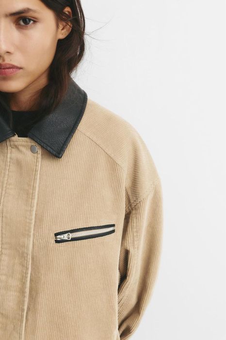 Вельветова куртка з коміром xs s