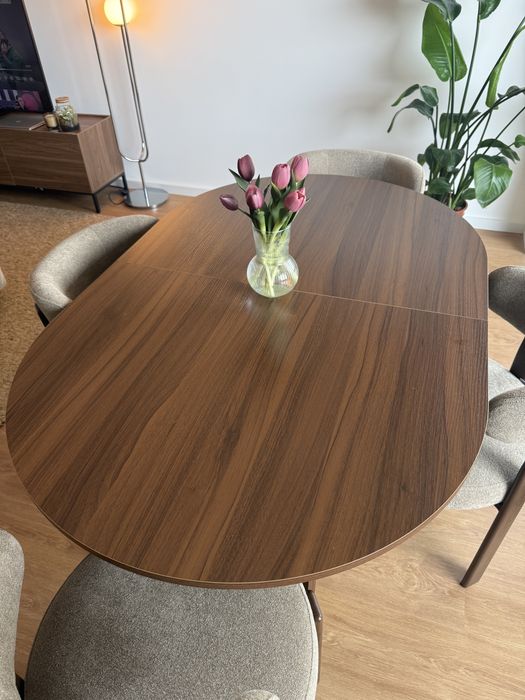 Mesa jantar extensível nogueira