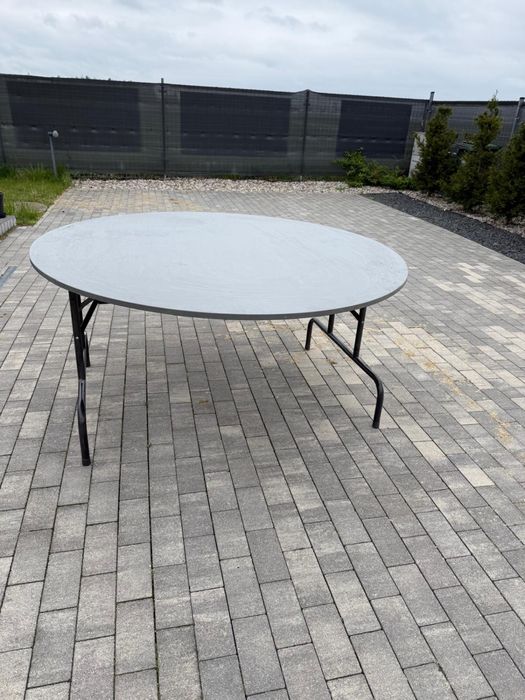 Stół cateringowy Stół okrągły 150 cm składany – bankietowy | stan bdb