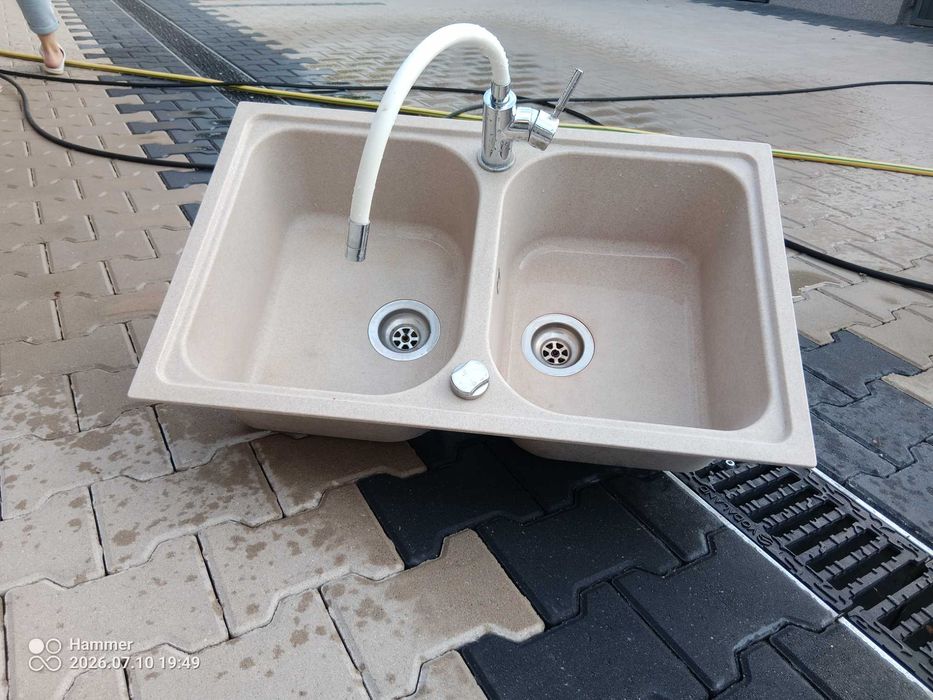 Zlewozmywak dwukomorowy granit