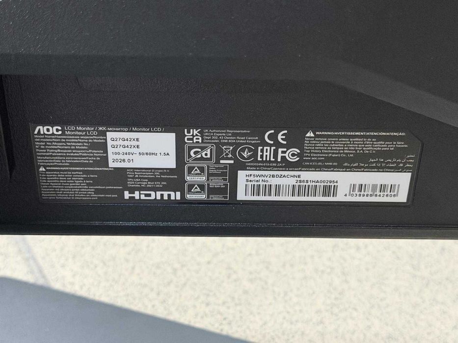 Monitor LED AOC Q27G42XE