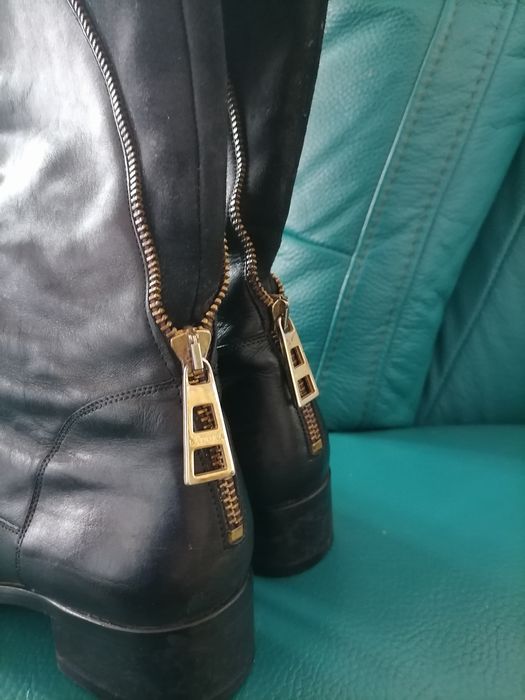 Klasyczne kozaki skorzane Badura 37 czarne zapinane