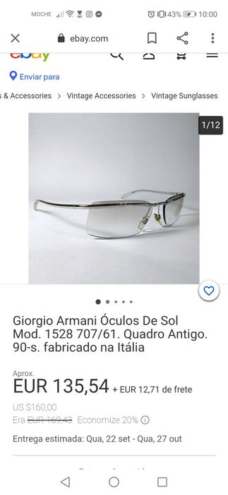 Óculos Giorgio Armani Vintage