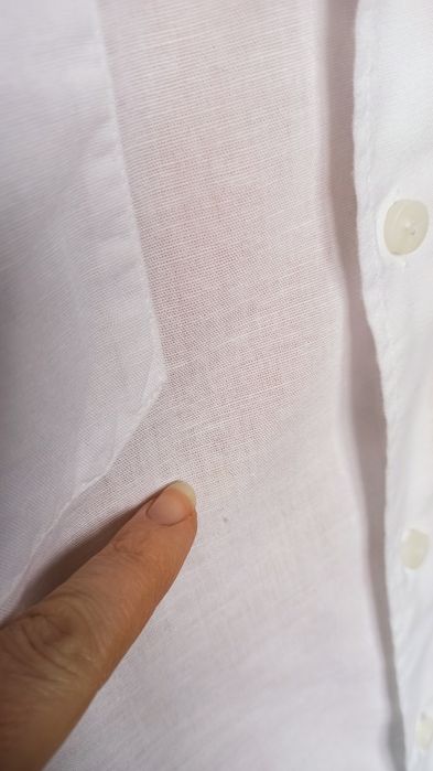 Sg Biała koszula męska XL , XXL Armani bawełna + len