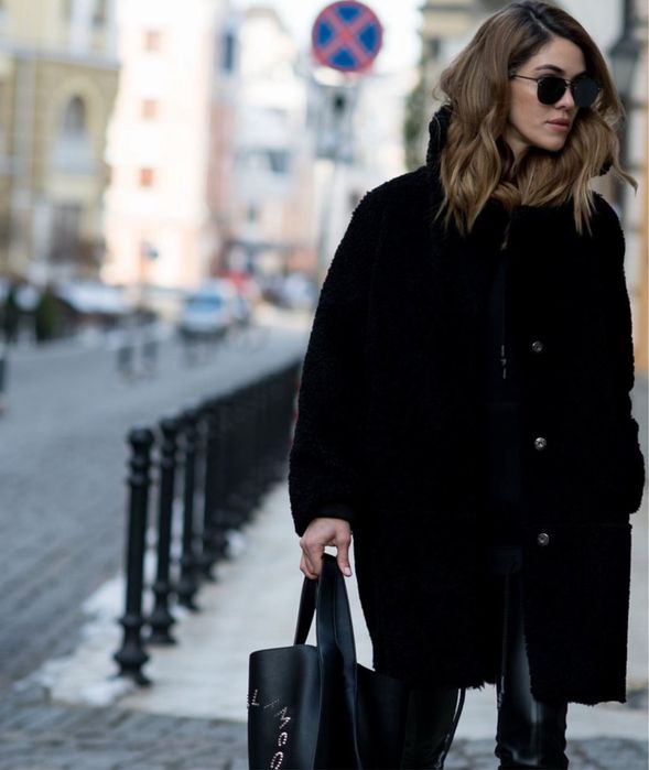 пальто двостороннє зі шкіри та овчини, дубленка кожаная