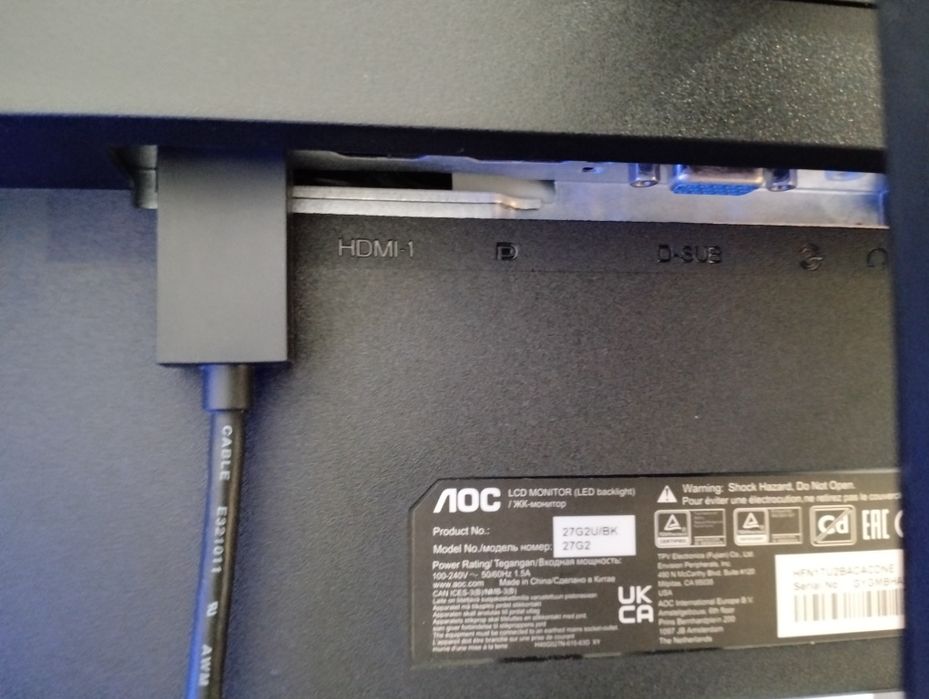 Monitor AOC 27G2U BK 27 polegadas