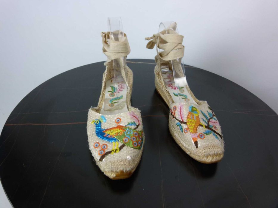 RAS wiązane espadryle tkanina cekiny 36 - 23 cm