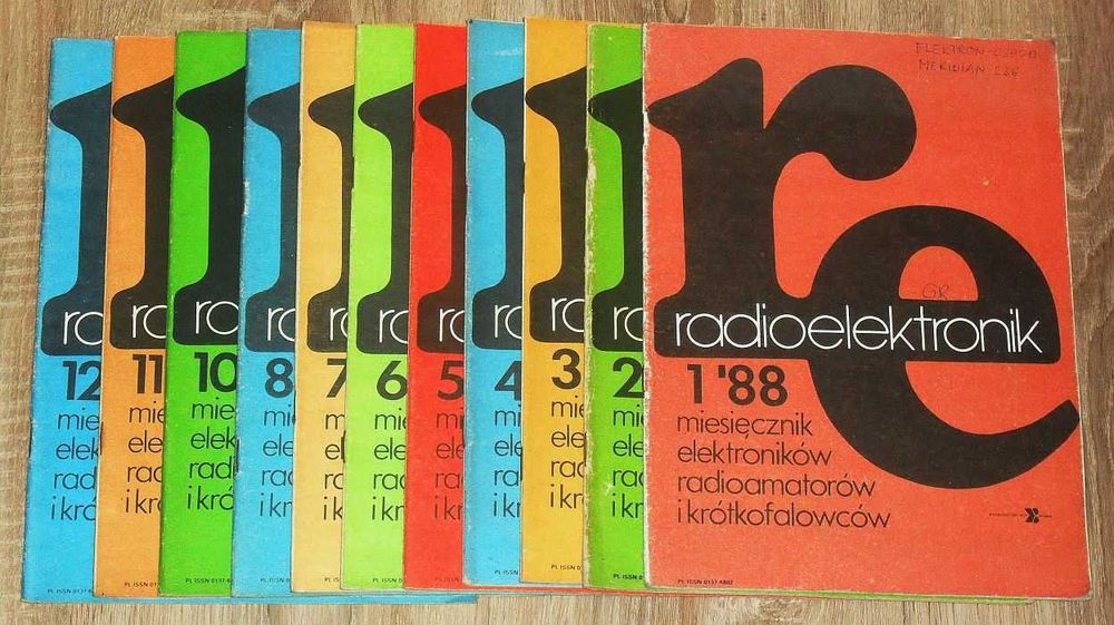 Miesięcznik Radioelektronik roczniki 88, 91, niekompletne.