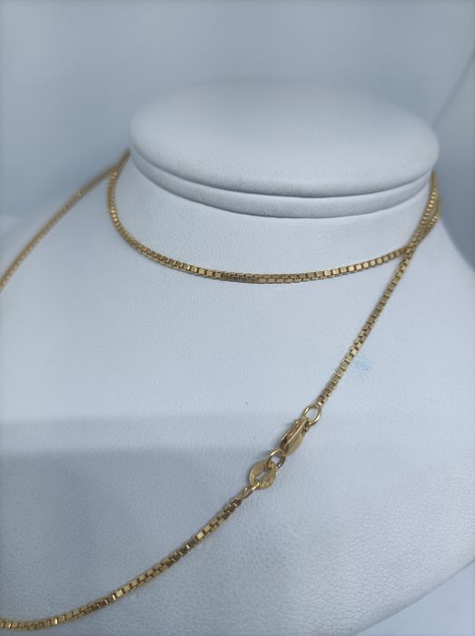 Złoty łańcuszek splot kostka złoto 585 długość 55 cm