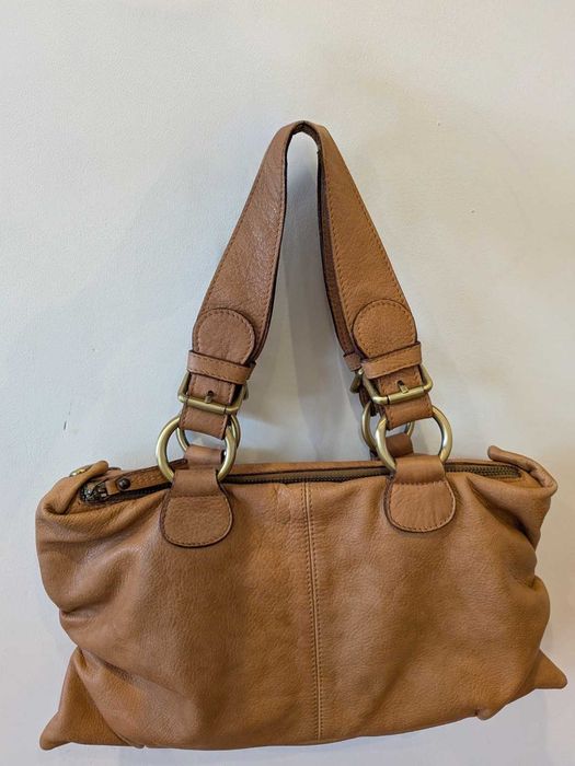 Skórzana torebka NUOVEDIVE Made in Italy – naturalna skóra – camel