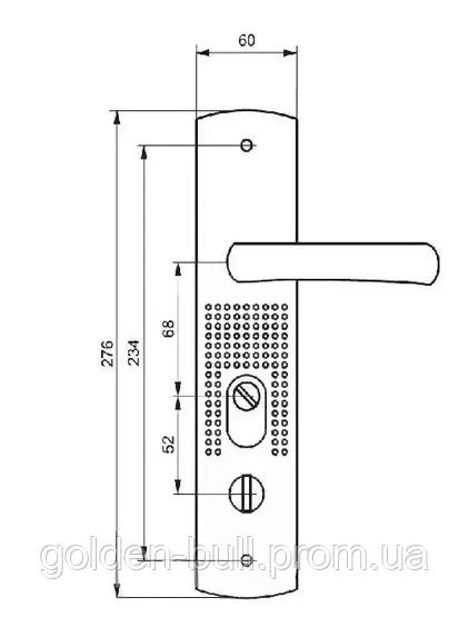 Ручка на планці на вхідні китайські двері