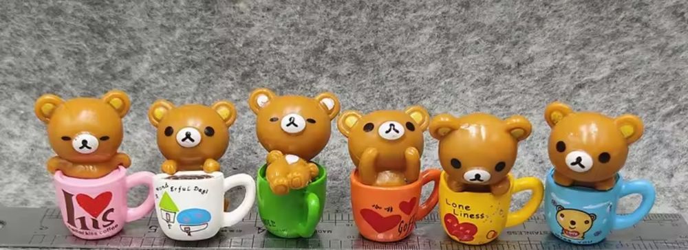 Figurki misia w filiżance 6sztuk