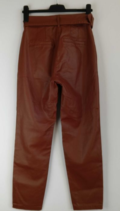 Brązowe spodnie z wysokim stanem i paskiem | Rozmiar 8R / EUR 36
