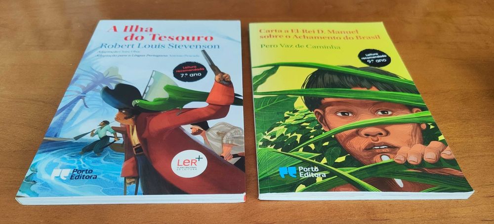 Livros "A ilha do Tesouro" e "Carta a el Rei D.Manuel ... do Brasil"