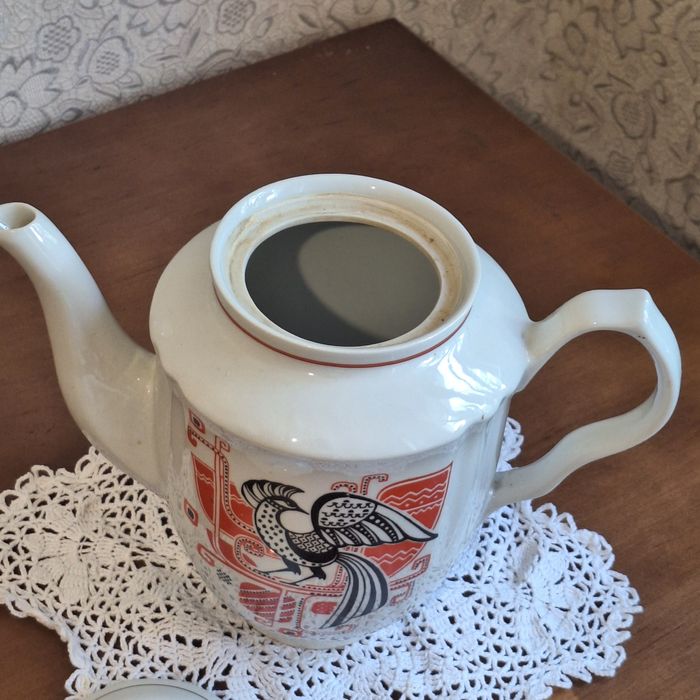 Редкий чайник из сервиза ,, Жар-птица,,, абстракция