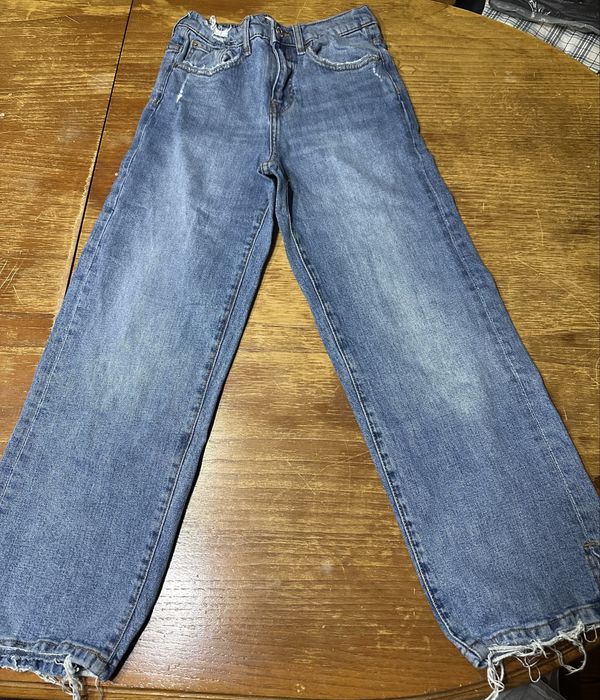 3 Calca de ganga de menina usado.  Bem estimado.