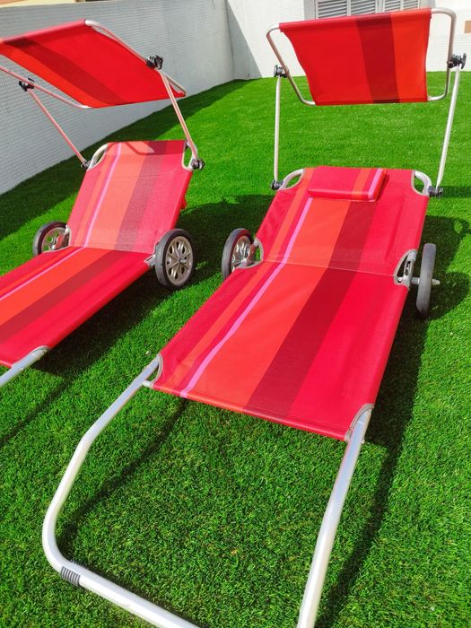 Cadeira espreguiçadeira com rodas como novas