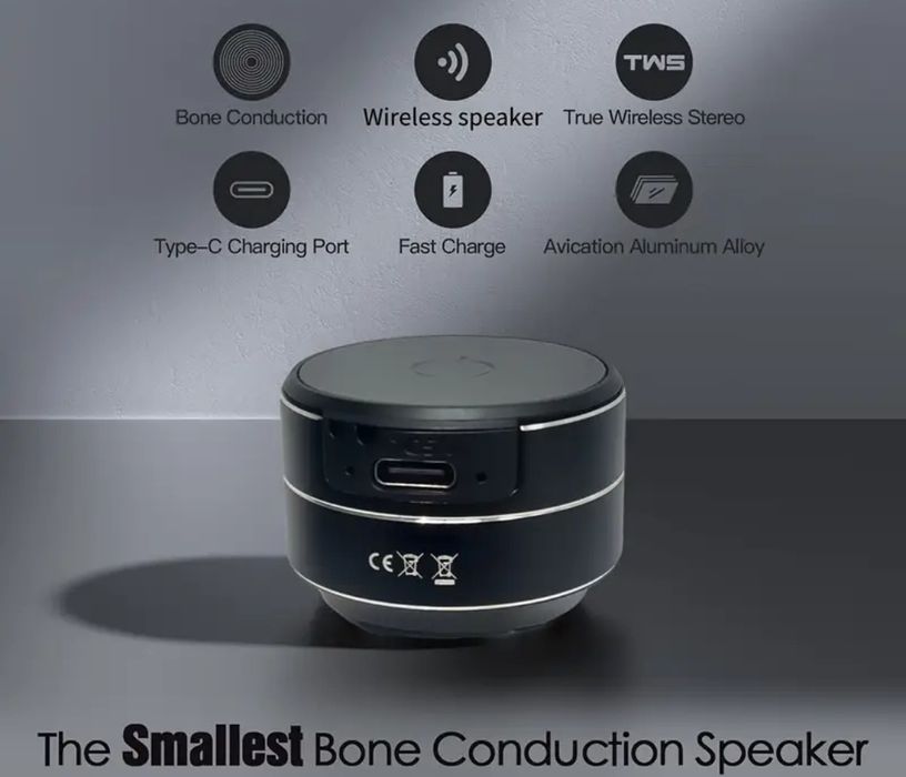 Бездротова Bluetooth Mini колонка присоска вібро динамік.