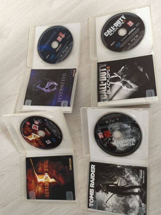 Lote 4 Jogos PS3 – Resident Evil 5 e 6, Tomb Raider e COD Black Ops II
