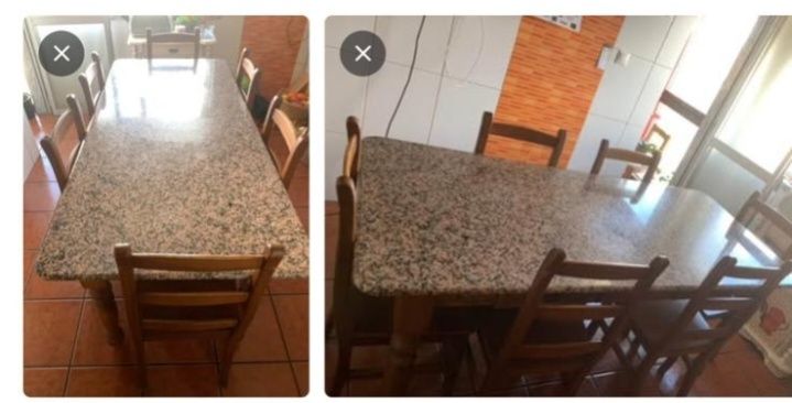 Mesa 1.80 * 0.80 com 6 cadeiras