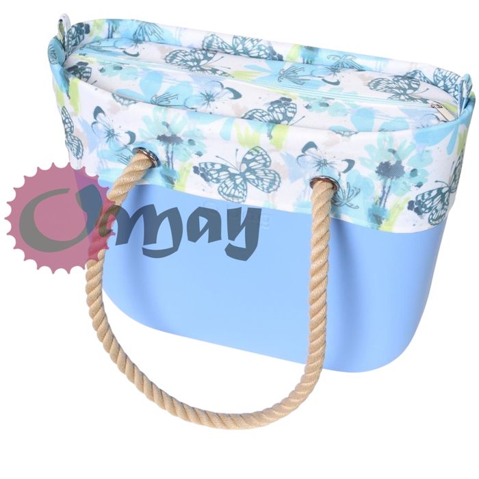 organizer do OBAG STANDARD +OPASKA kwiaty motyle błękit limonka OMAY