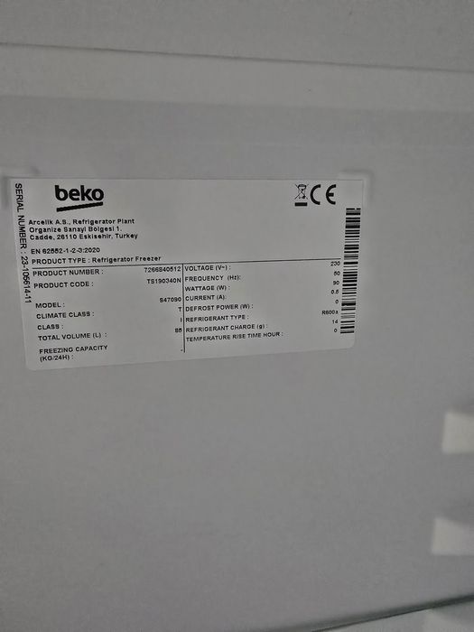 Lodówka BEKO TS190340N