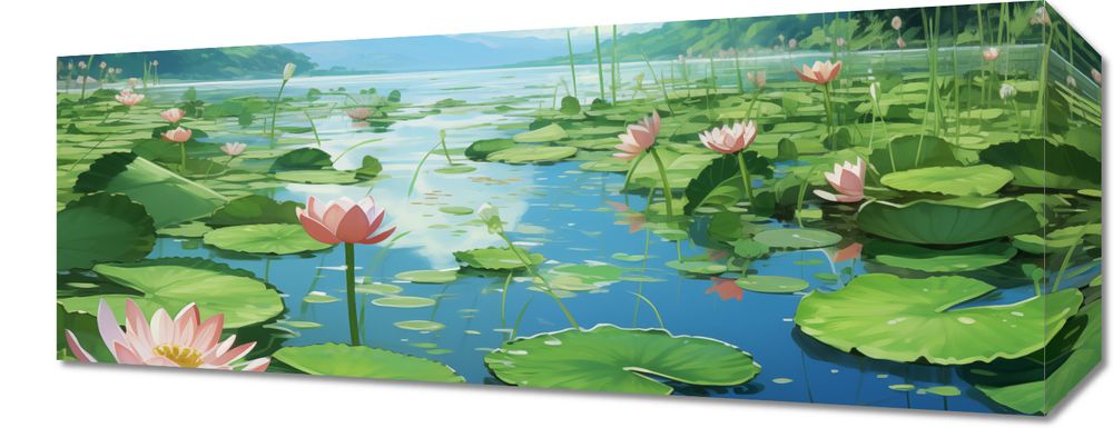 Obraz 50x20cm Sielankowy Staw Lilii