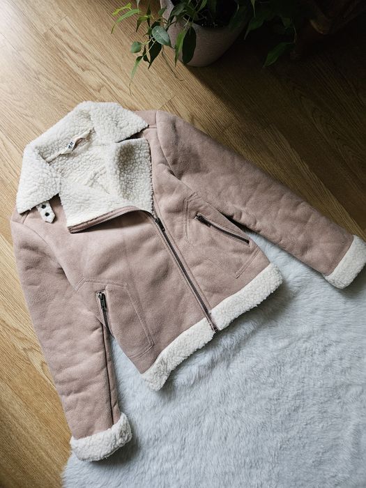 Тепла дублянка курточка на дівчинку 10 років  на хутрі h&m