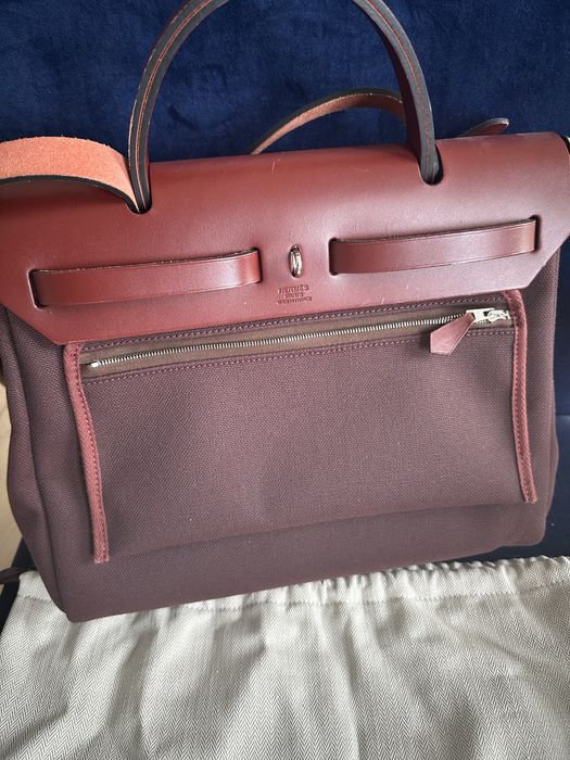 Hermès Herbag Zip PM bordo – oryginał, komplet, paragon, stan bdb