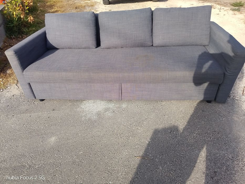 Sofa cama cinza grande