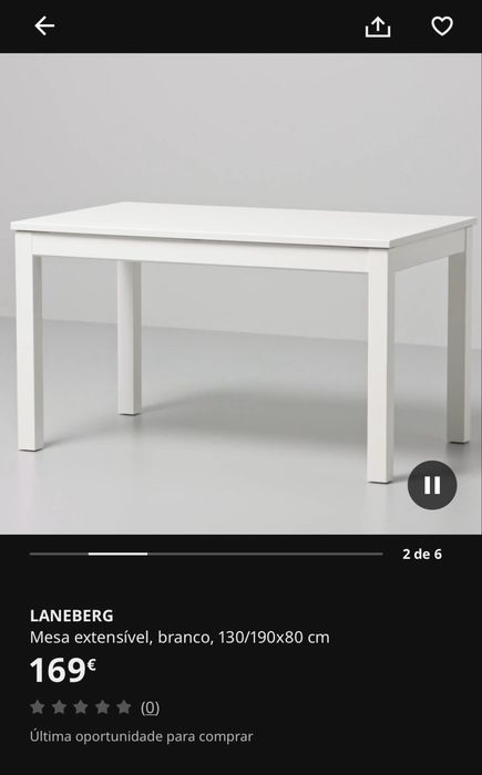 Mesa de jantar extensivel IKEA
