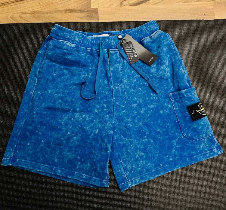 Шорти Stone Island Off dye, стоник офф дай шорти сині
