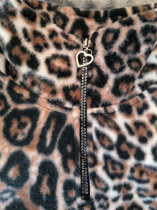 кофта леопардова, тепла на флісі