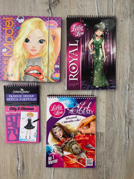 Zestaw 4 kreatywnych szkicowników do projektowania mody