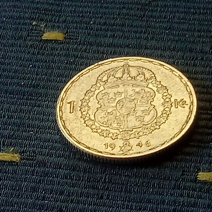 moeda prata 1 coroa suecia 1942