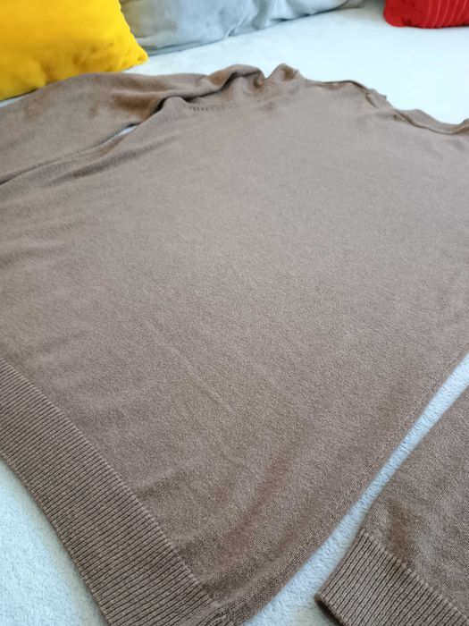 Męski cienki sweterek New Look Man - rozmiar/size S, brązowy