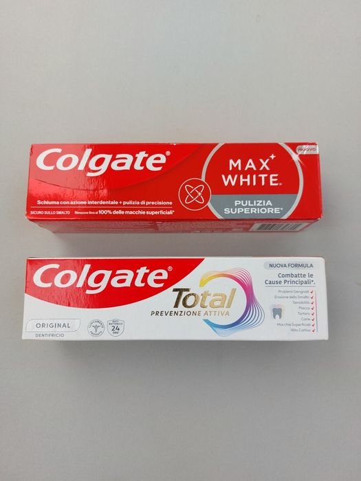 Зубна паста Colgate Max White + Colgate Total Prevenzione attiva