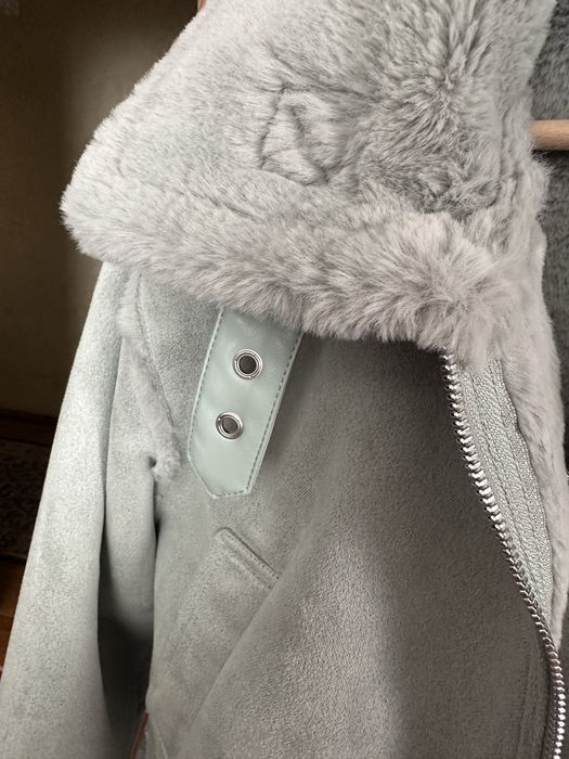 Шубка дублянка штучне хутро від primark розмір m вкорочена зима тепла