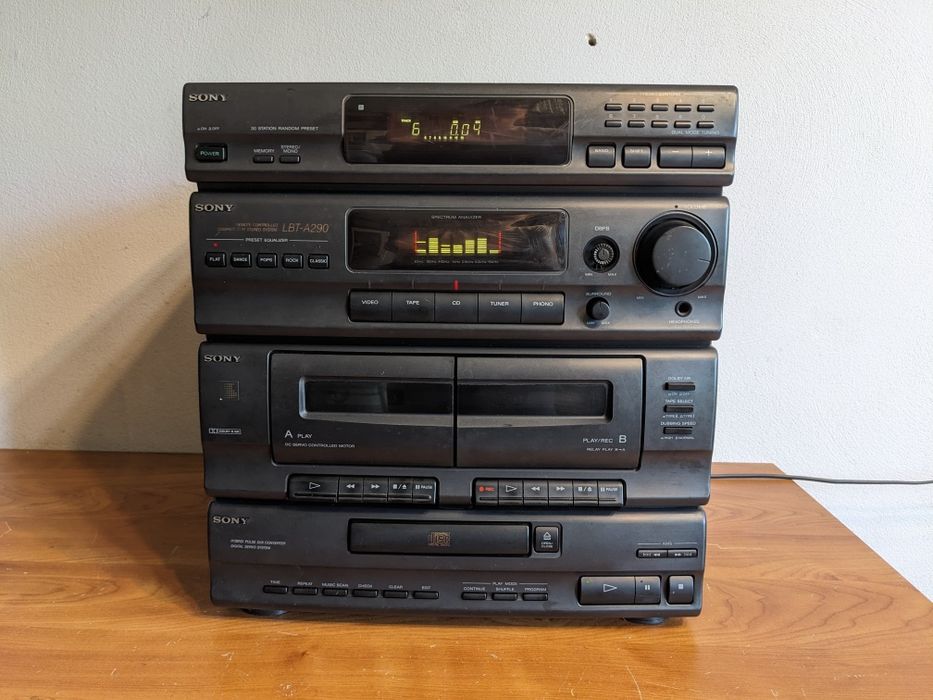 Bogata wieża Sony LBT-A290 2 x 34W, CD, Magnetofon, FM, AM, analizator widma