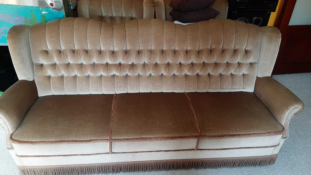 Zestaw mebli vintage, sofa + fotele