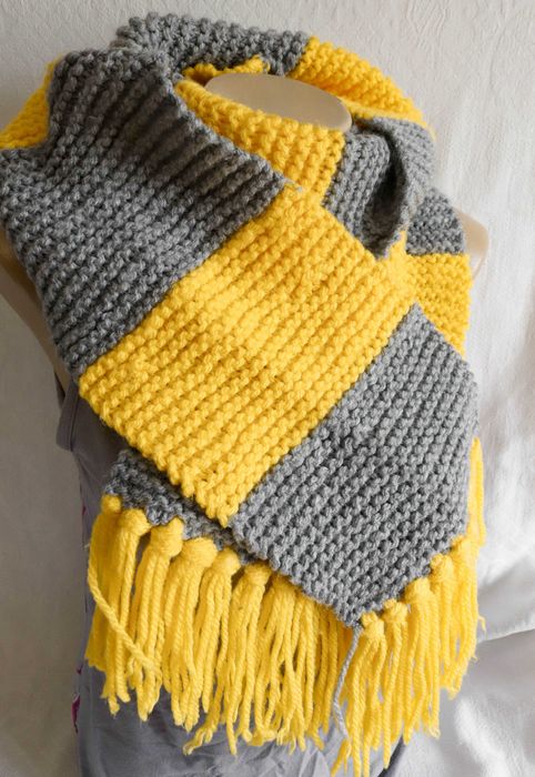 Тплий в'язаний шарф Гафелпаф Гаррі Поттер Гогвартс Хогвартс