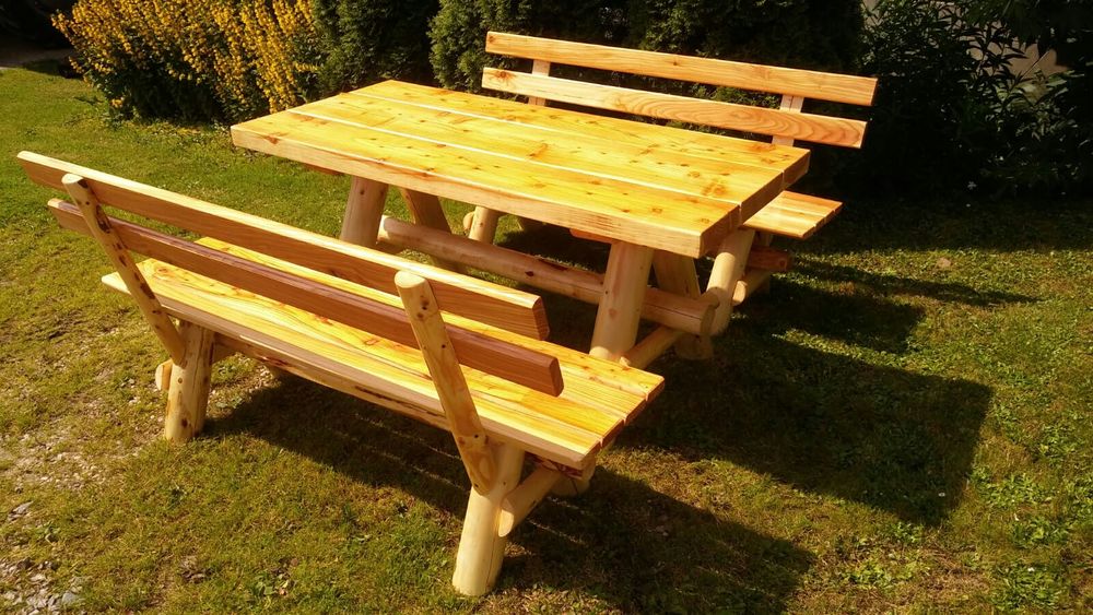 Drewniany komplet ogrodowy