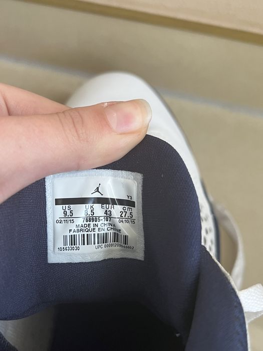 nike air jordan flight 2015 white midnight navy rozm. 43