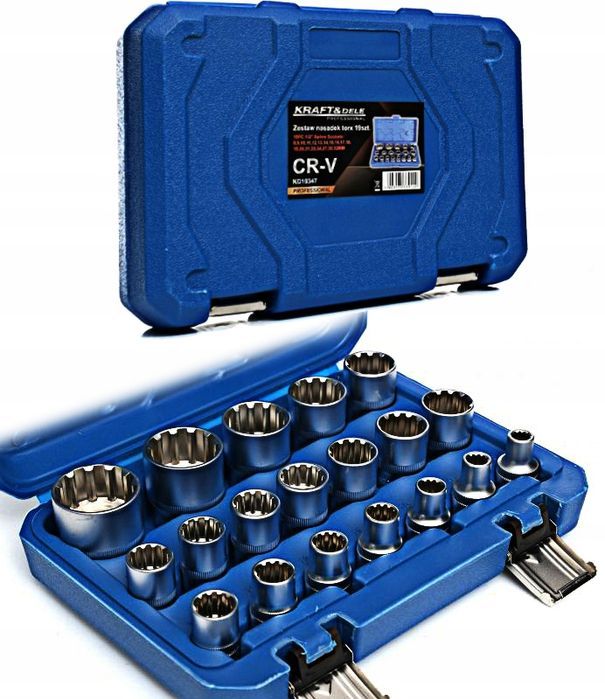 Zestaw Kluczy Nasadek 1/2'' Nasadki Spline 8-32Mm