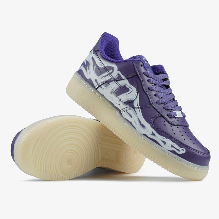 Мужские кроссовки Nike Air Force 1 Low Skeleton Purple. Размеры 40-45