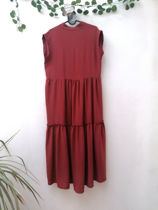 Vestido Midi Cor de Tijolo