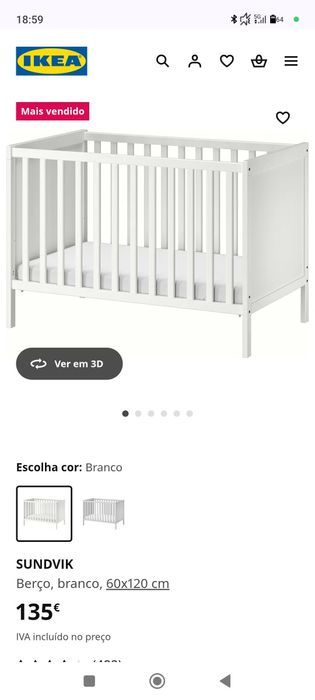 Berço + colchão IKEA
